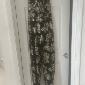 Floral Black and Cream Jumpsuit